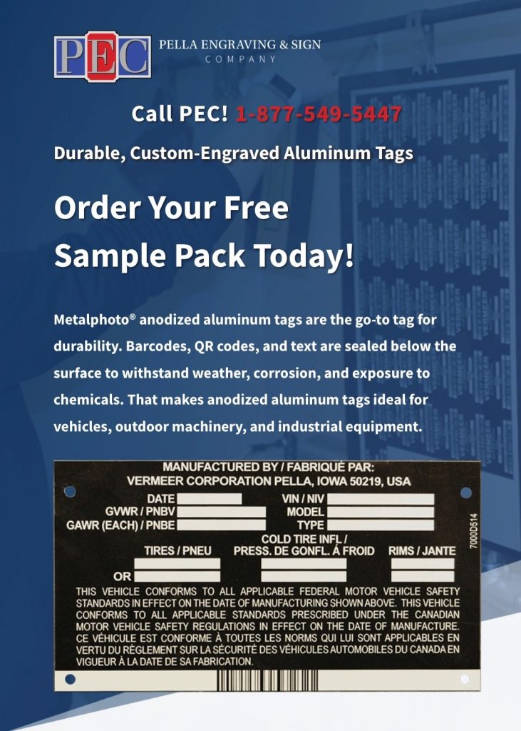 Screenshot of Pella Engraving & Sign Company landing page