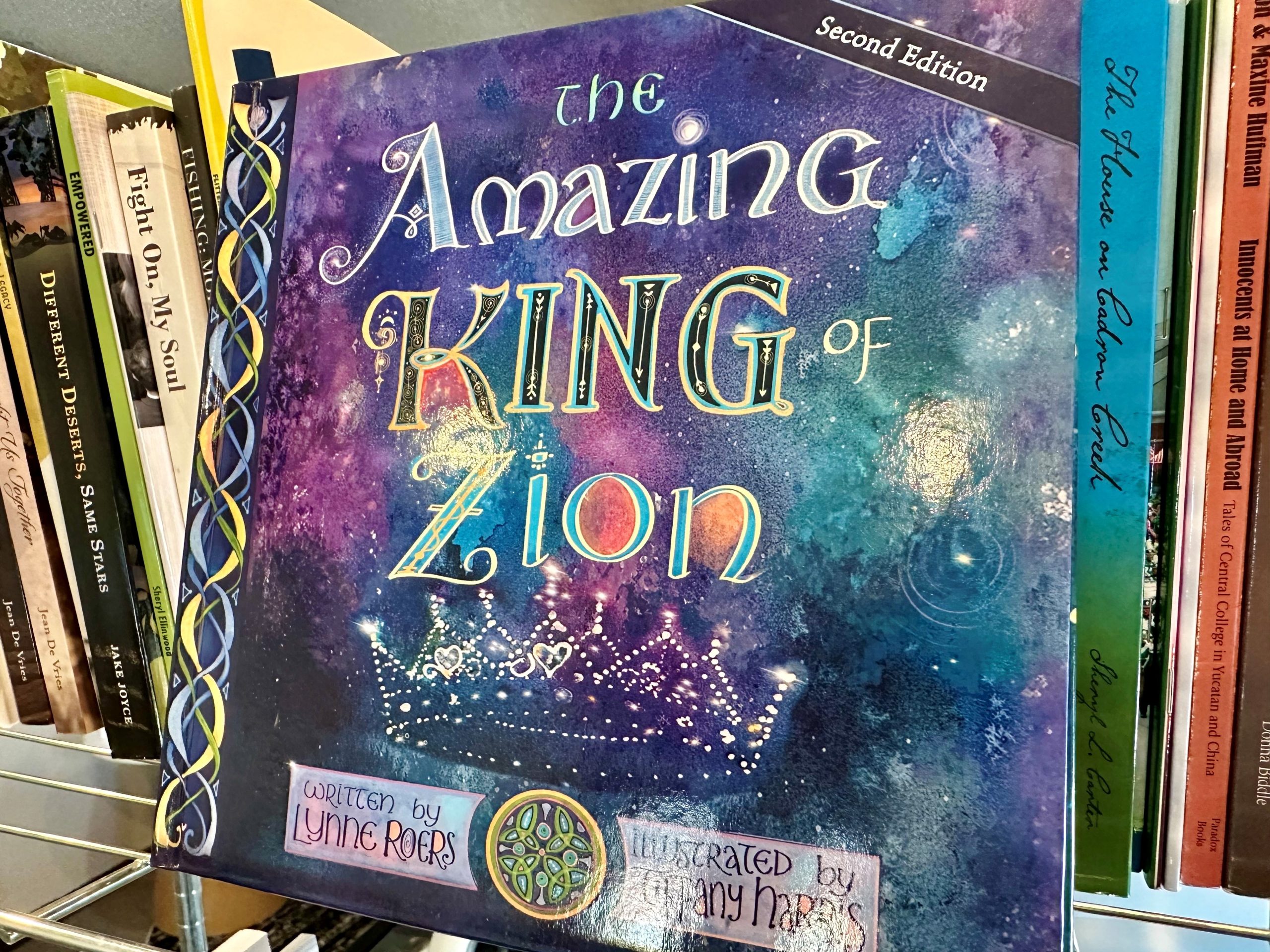 Copy of The Amazing King of Zion on a bookshelf