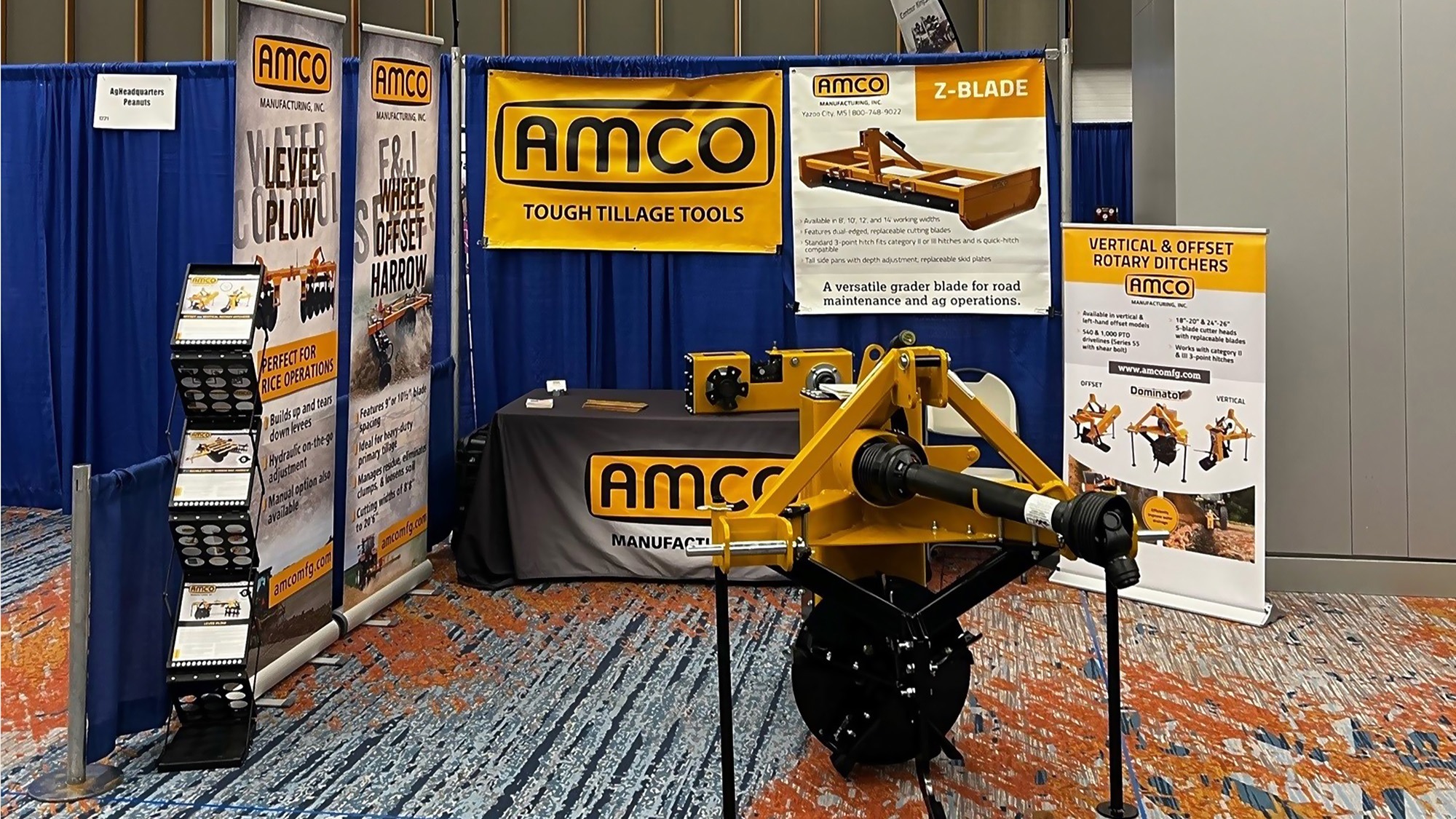trade-show-signage-amco-mfg-booth-setup Trade Show: AMCO booth setup at Mid-South Farm and Gin Show