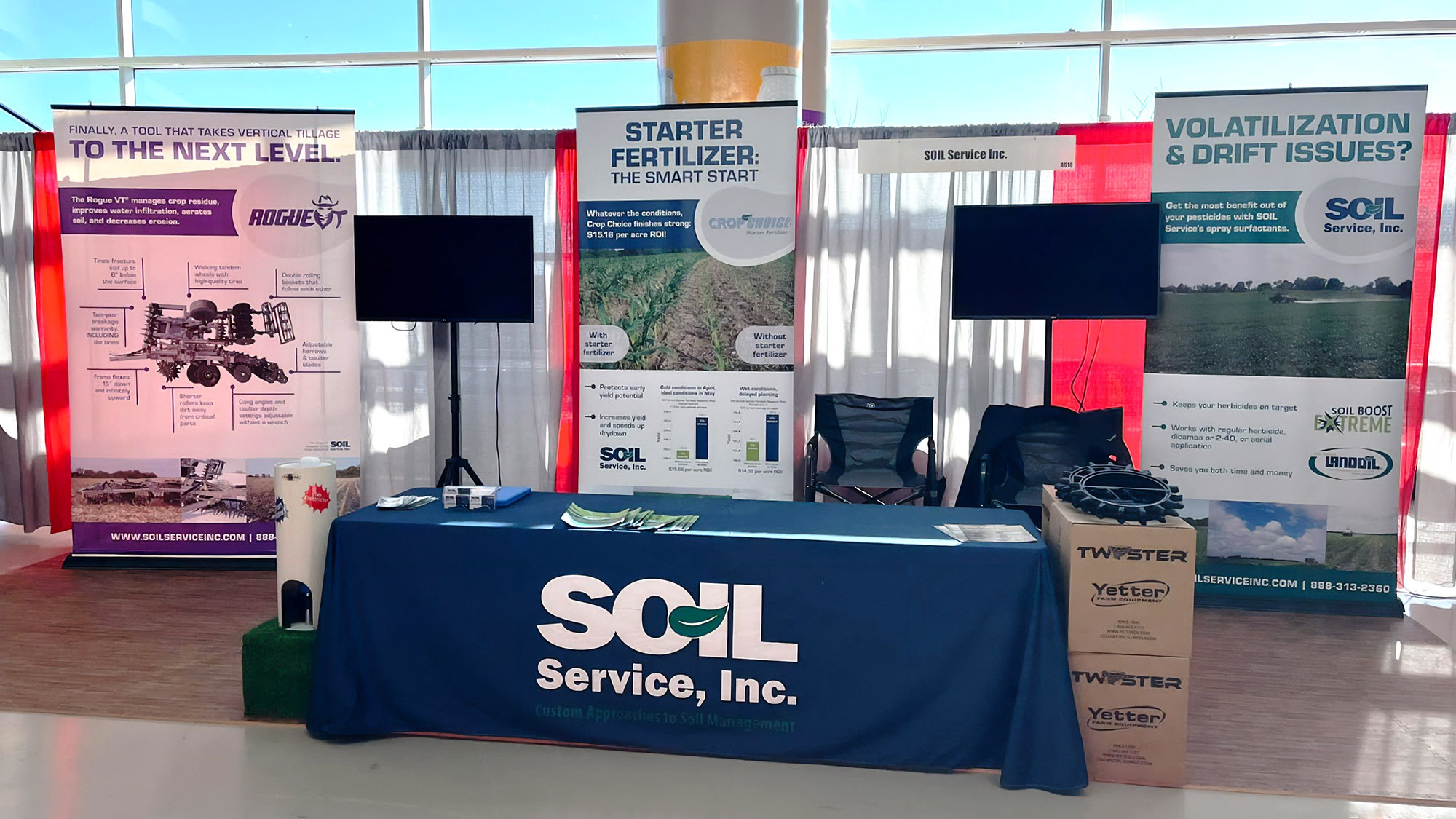 trade-show-signage-soil-service-iowa-ag-expo Trade Show: Soil Booth setup at the Iowa Ag Expo