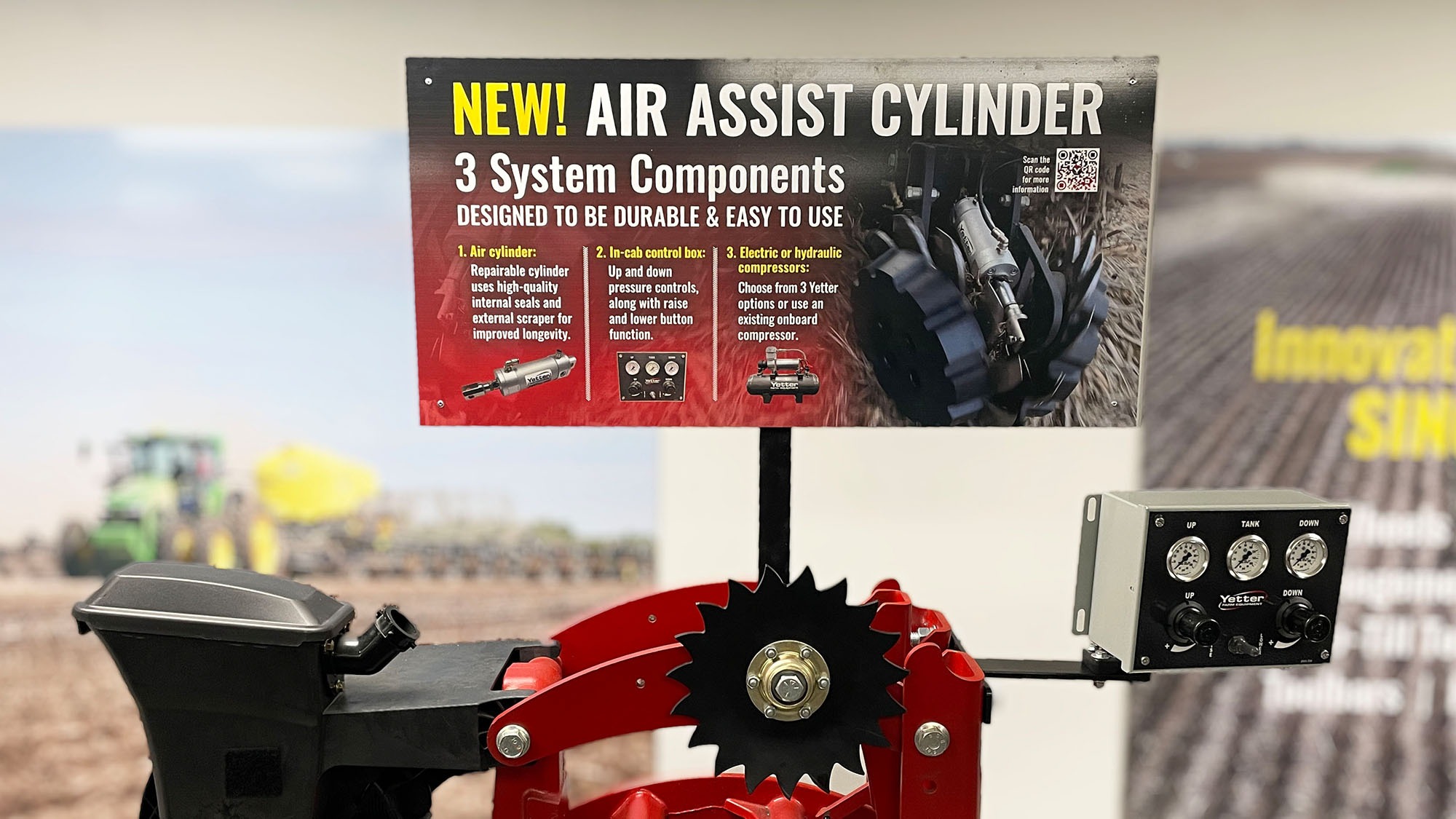 trade-show-signage-yetter-product-display-mounted-sign Trade Show: mounted product display sign for Yetter