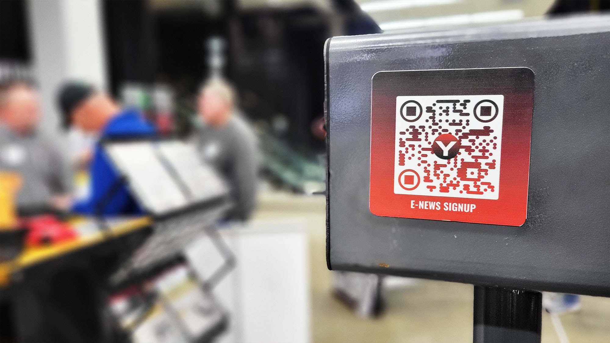 trade-show-signage-yetter-qr-code-magnet Trade Show: Yetter QR code magnet, displayed at Iowa Ag Expo.